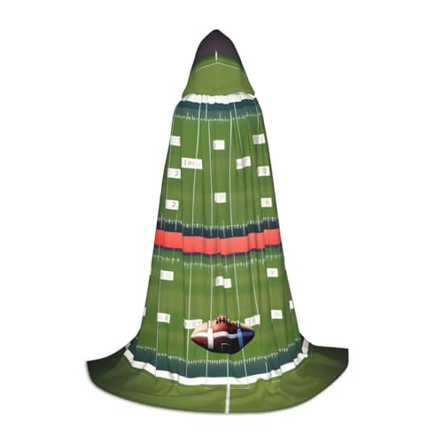 ZHAOLQ American Football Feld- und Ball-Druck, Unisex, Kapuzenumhang, Robe, Halloween, Cosplay, Weihnachten, Karneval, tragbares Kostüm von ZHAOLQ