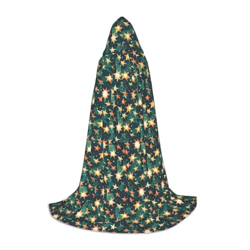 ZHAOLQ Atomic Stars Retro-Muster Druck Unisex Kapuzenumhang Robe Halloween Cosplay Weihnachten Karneval Tragbares Kostüm von ZHAOLQ