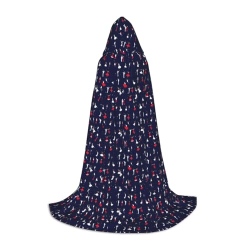ZHAOLQ Ballsaal Tanzmuster Druck Unisex Kapuzenumhang Robe Halloween Cosplay Weihnachten Karneval Tragbares Kostüm von ZHAOLQ