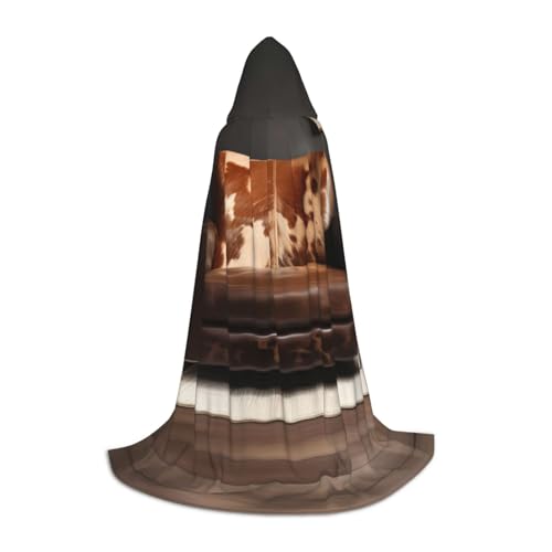 ZHAOLQ Braunes Rindsleder-Aufdruck, Unisex, Kapuzenumhang, Robe, Halloween, Cosplay, Weihnachten, Karneval, tragbares Kostüm ZHAOLQ Braunes Rindsleder-Aufdruck, Unisex, Kapuzenumhang, Robe, Halloween, Cosplay, Weihnachten, Karneval, tragbares Kostüm von ZHAOLQ