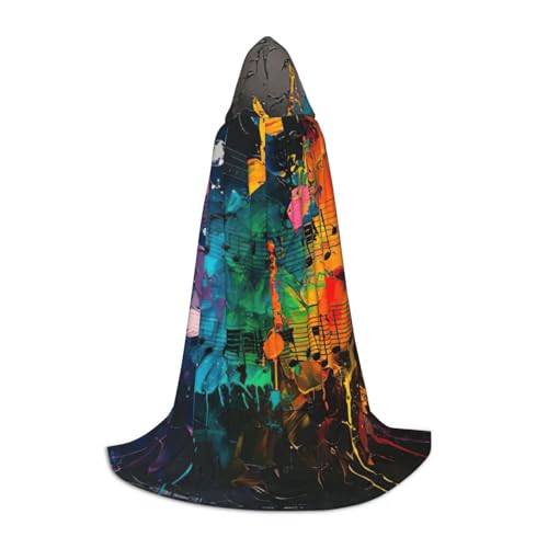 ZHAOLQ Buntes Musiknoten-Druck, Unisex, Kapuzenumhang, Robe, Halloween, Cosplay, Weihnachten, Karneval, tragbares Kostüm ZHAOLQ Buntes Musiknoten-Druck, Unisex, Kapuzenumhang, Robe, Halloween, Cosplay, Weihnachten, Karneval, tragbares Kostüm von ZHAOLQ