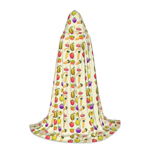 ZHAOLQ Cartoon Gemüse Obst Druck Unisex Kapuzenumhang Robe Halloween Cosplay Weihnachten Karneval Tragbares Kostüm von ZHAOLQ