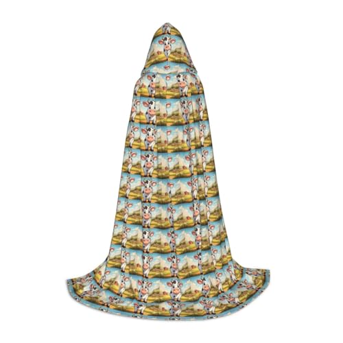 ZHAOLQ Cartoon-Milchkuh-Druck, Unisex, Kapuzenumhang, Robe, Halloween, Cosplay, Weihnachten, Karneval, tragbares Kostüm ZHAOLQ Cartoon-Milchkuh-Druck, Unisex, Kapuzenumhang, Robe, Halloween, Cosplay, Weihnachten, Karneval, tragbares Kostüm von ZHAOLQ
