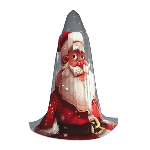ZHAOLQ Cartoon-Weihnachtsmann-Druck, Unisex, Kapuzenumhang, Robe, Halloween, Cosplay, Weihnachten, Karneval, tragbares Kostüm ZHAOLQ Cartoon-Weihnachtsmann-Druck, Unisex, Kapuzenumhang, Robe, Halloween, Cosplay, Weihnachten, Karneval, tragbares Kostüm von ZHAOLQ