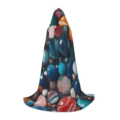 ZHAOLQ Farbiger Marmor-Druck, Unisex, Kapuzenumhang, Robe, Halloween, Cosplay, Weihnachten, Karneval, tragbares Kostüm von ZHAOLQ