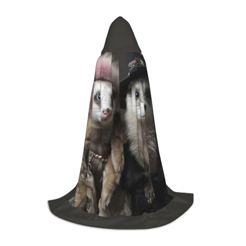 ZHAOLQ Französisches Modell, Frettchen-Druck, Unisex, Kapuzenumhang, Robe, Halloween, Cosplay, Weihnachten, Karneval, tragbares Kostüm ZHAOLQ Französisches Modell, Frettchen-Druck, Unisex, Kapuzenumhang, Robe, Halloween, Cosplay, Weihnachten, Karneval, tragbares Kostüm von ZHAOLQ