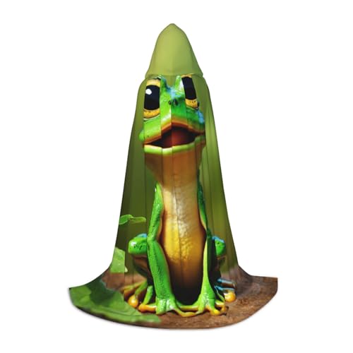 ZHAOLQ Grüner Frosch-Druck, Unisex, Kapuzenumhang, Robe, Halloween, Cosplay, Weihnachten, Karneval, tragbares Kostüm ZHAOLQ Grüner Frosch-Druck, Unisex, Kapuzenumhang, Robe, Halloween, Cosplay, Weihnachten, Karneval, tragbares Kostüm von ZHAOLQ
