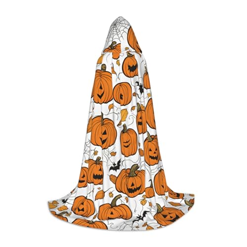 ZHAOLQ Halloween Kürbis Muster Druck Unisex Kapuzenumhang Robe Halloween Cosplay Weihnachten Karneval Tragbares Kostüm von ZHAOLQ