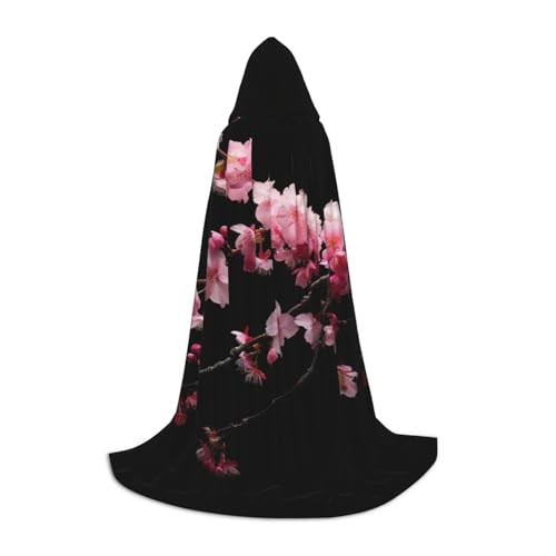 ZHAOLQ Japanischer Kirschblumen-Druck, Unisex, Kapuzenumhang, Robe, Halloween, Cosplay, Weihnachten, Karneval, tragbares Kostüm von ZHAOLQ