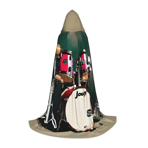 ZHAOLQ Jazz Drum Print Unisex Kapuzenumhang Robe Halloween Cosplay Weihnachten Karneval Tragbares Kostüm ZHAOLQ Jazz Drum Print Unisex Kapuzenumhang Robe Halloween Cosplay Weihnachten Karneval Tragbares Kostüm von ZHAOLQ