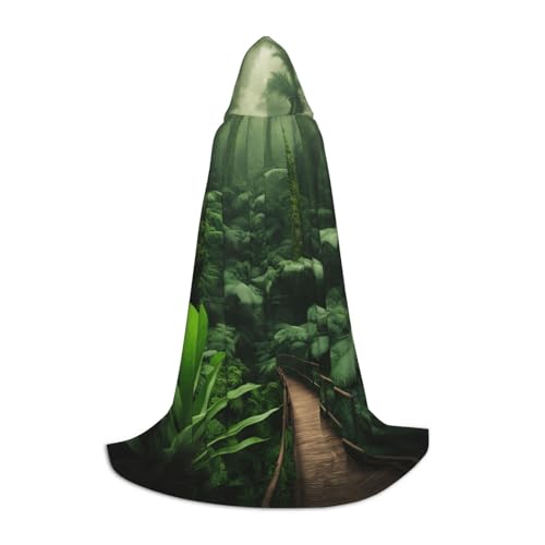 ZHAOLQ Kapuzenumhang mit tropischem Regenwald-Druck, Unisex, für Halloween, Cosplay, Weihnachten, Karneval, tragbares Kostüm von ZHAOLQ