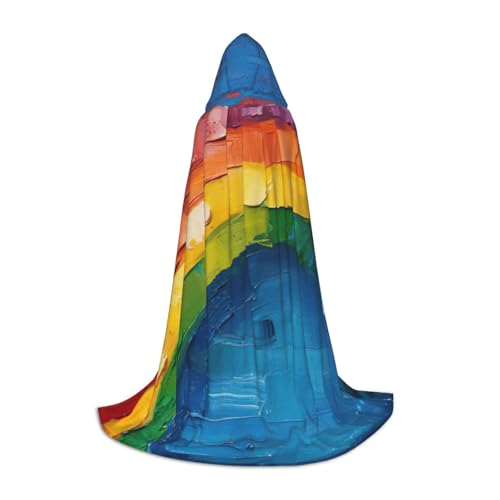 ZHAOLQ Kleiner Regenbogen-Druck, Unisex, Kapuzenumhang, Robe, Halloween, Cosplay, Weihnachten, Karneval, tragbares Kostüm ZHAOLQ Kleiner Regenbogen-Druck, Unisex, Kapuzenumhang, Robe, Halloween, Cosplay, Weihnachten, Karneval, tragbares Kostüm von ZHAOLQ