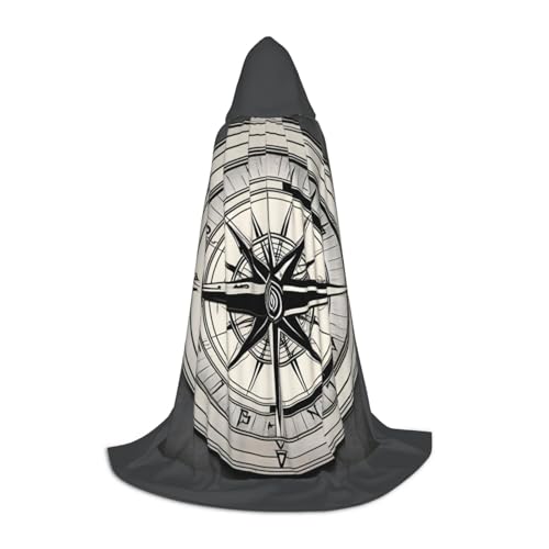 ZHAOLQ Law Of The Compass Navigation 1 Print Unisex Hooded Cloak Robe Halloween Cosplay Christmas Carnival Wearable Costume von ZHAOLQ