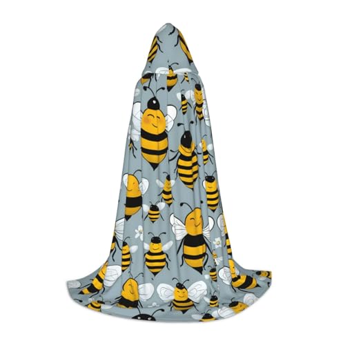 ZHAOLQ Lustiger Bienen-Aufdruck, Unisex, Kapuzenumhang, Robe, Halloween, Cosplay, Weihnachten, Karneval, tragbares Kostüm von ZHAOLQ
