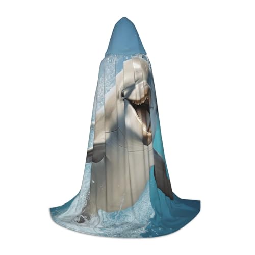 ZHAOLQ Lustiger Tier-Delfin-Druck, Unisex, Kapuzenumhang, Robe, Halloween, Cosplay, Weihnachten, Karneval, tragbares Kostüm ZHAOLQ Lustiger Tier-Delfin-Druck, Unisex, Kapuzenumhang, Robe, Halloween, Cosplay, Weihnachten, Karneval, tragbares Kostüm von ZHAOLQ