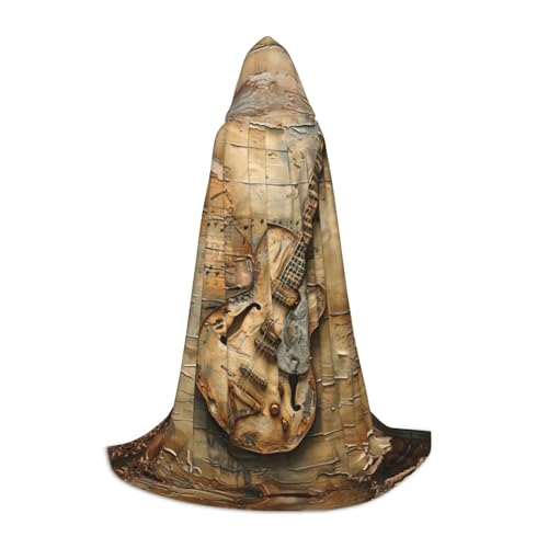 ZHAOLQ Nizza Gitarren-Druck, Unisex, Kapuzenumhang, Robe, Halloween, Cosplay, Weihnachten, Karneval, tragbares Kostüm von ZHAOLQ