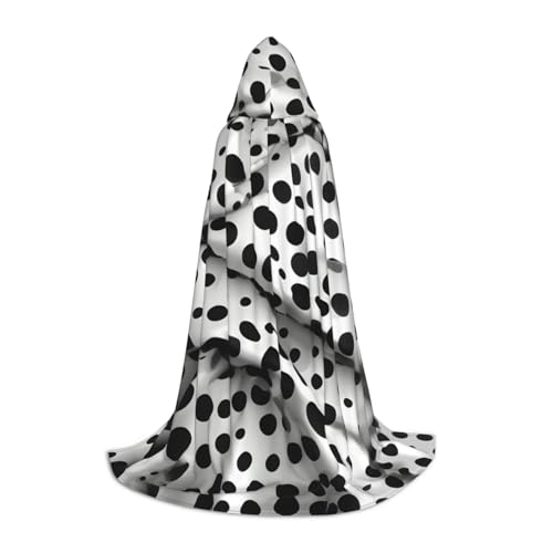 ZHAOLQ Schwarzer gepunkteter Unisex-Kapuzenumhang für Halloween, Cosplay, Weihnachten, Karneval, tragbares Kostüm von ZHAOLQ