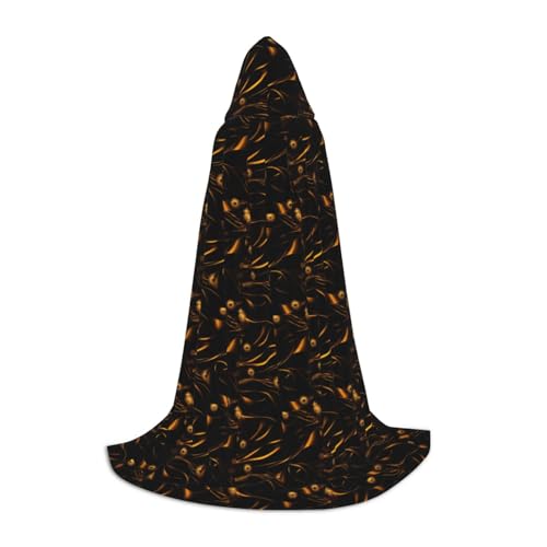 ZHAOLQ Schwarzer und goldener Hintergrunddruck, Unisex, Kapuzenumhang, Robe, Halloween, Cosplay, Weihnachten, Karneval, tragbares Kostüm ZHAOLQ Schwarzer und goldener Hintergrunddruck, Unisex, Kapuzenumhang, Robe, Halloween, Cosplay, Weihnachten, Karneval, tragbares Kostüm von ZHAOLQ
