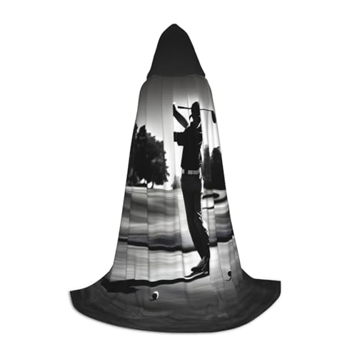 ZHAOLQ Schwarzer und weißer Golf-Druck, Unisex, Kapuzenumhang, Robe, Halloween, Cosplay, Weihnachten, Karneval, tragbares Kostüm ZHAOLQ Schwarzer und weißer Golf-Druck, Unisex, Kapuzenumhang, Robe, Halloween, Cosplay, Weihnachten, Karneval, tragbares Kostüm von ZHAOLQ