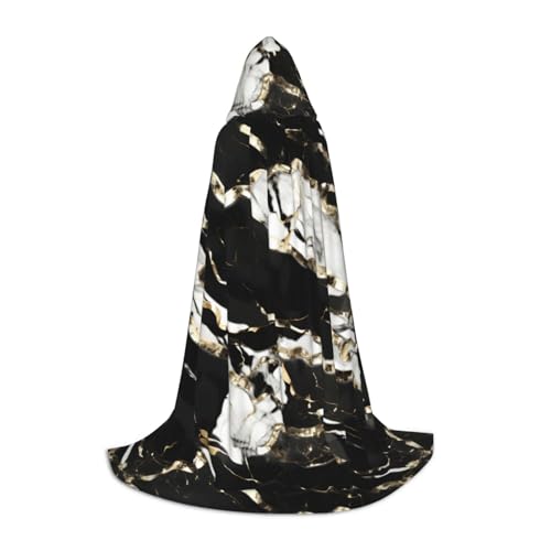 ZHAOLQ Schwarzer und weißer Marmor-Textur-Druck, Unisex, Kapuzenumhang, Robe, Halloween, Cosplay, Weihnachten, Karneval, tragbares Kostüm ZHAOLQ Schwarzer und weißer Marmor-Textur-Druck, Unisex, Kapuzenumhang, Robe, Halloween, Cosplay, Weihnachten, Karneval, tragbares Kostüm von ZHAOLQ