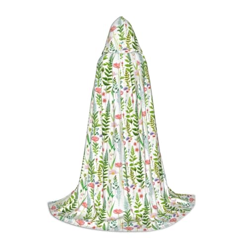 ZHAOLQ Springtime Herb Garden Print Unisex Hooded Cloak Robe Halloween Cosplay Christmas Carnival Wearable Costume von ZHAOLQ