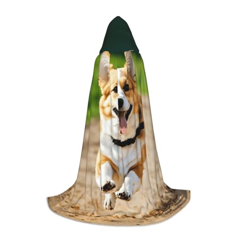 ZHAOLQ Süßer Corgi-Druck, Unisex, Kapuzenumhang, Robe, Halloween, Cosplay, Weihnachten, Karneval, tragbares Kostüm ZHAOLQ Süßer Corgi-Druck, Unisex, Kapuzenumhang, Robe, Halloween, Cosplay, Weihnachten, Karneval, tragbares Kostüm von ZHAOLQ