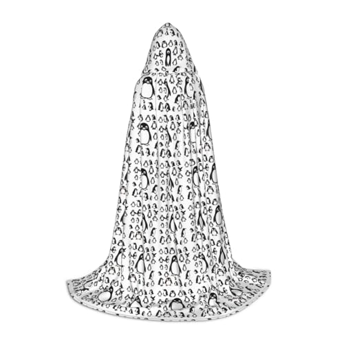 ZHAOLQ Süßer Pinguin-Druck, Unisex, Kapuzenumhang, Robe, Halloween, Cosplay, Weihnachten, Karneval, tragbares Kostüm von ZHAOLQ