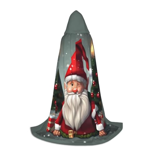 ZHAOLQ Traditioneller Weihnachtswichtel-Druck, Unisex, Kapuzenumhang, Robe, Halloween, Cosplay, Weihnachten, Karneval, tragbares Kostüm von ZHAOLQ