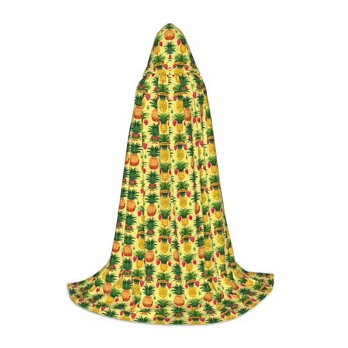 ZHAOLQ Unisex-Kapuzenumhang mit Ananas-Druck, für Halloween, Cosplay, Weihnachten, Karneval, tragbares Kostüm von ZHAOLQ