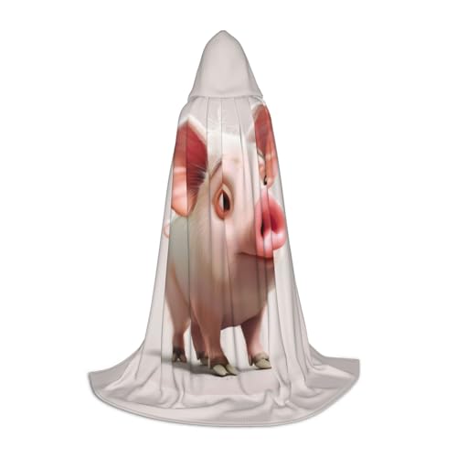 ZHAOLQ Unisex Kapuzenumhang mit Cartoon-Schweine-Druck, Halloween, Cosplay, Weihnachten, Karneval, tragbares Kostüm ZHAOLQ Unisex Kapuzenumhang mit Cartoon-Schweine-Druck, Halloween, Cosplay, Weihnachten, Karneval, tragbares Kostüm von ZHAOLQ