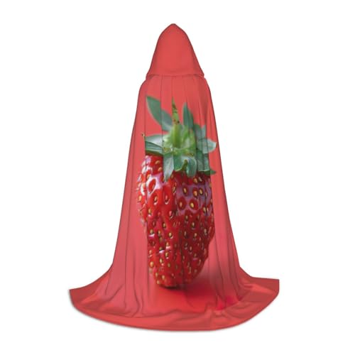 ZHAOLQ Unisex Kapuzenumhang mit Erdbeermotiv, für Halloween, Cosplay, Weihnachten, Karneval, tragbares Kostüm von ZHAOLQ