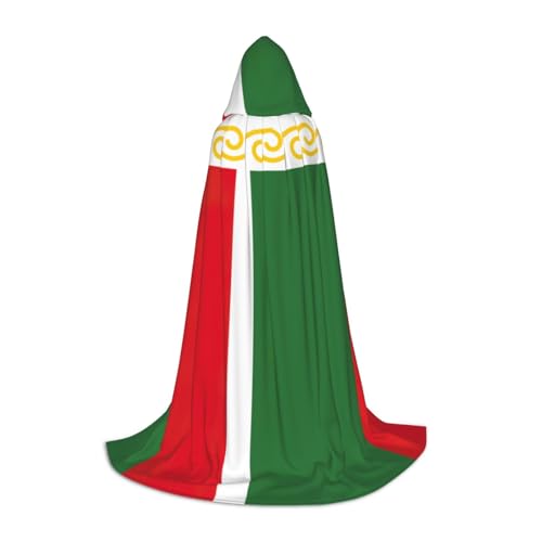 ZHAOLQ Unisex Kapuzenumhang mit Flagge der Tschetschenischen Republik, Halloween, Cosplay, Weihnachten, Karneval, tragbares Kostüm von ZHAOLQ