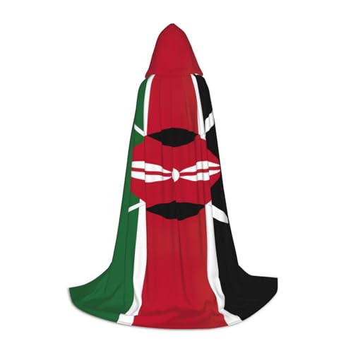 ZHAOLQ Unisex Kapuzenumhang mit Flagge von Kenia, für Halloween, Cosplay, Weihnachten, Karneval, tragbares Kostüm ZHAOLQ Unisex Kapuzenumhang mit Flagge von Kenia, für Halloween, Cosplay, Weihnachten, Karneval, tragbares Kostüm von ZHAOLQ