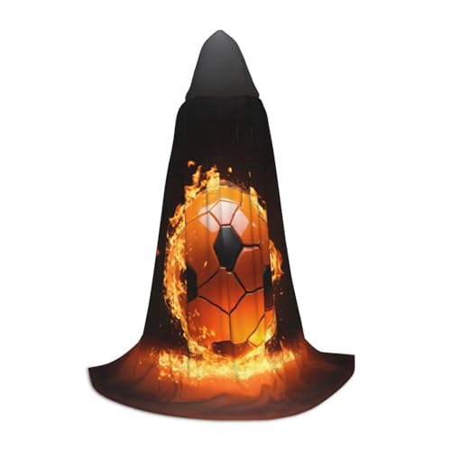 ZHAOLQ Unisex Kapuzenumhang mit Fußball-Druck, für Halloween, Cosplay, Weihnachten, Karneval, tragbares Kostüm von ZHAOLQ
