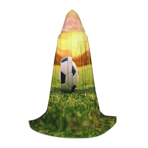ZHAOLQ Unisex Kapuzenumhang mit Fußball-Druck, für Halloween, Cosplay, Weihnachten, Karneval, tragbares Kostüm von ZHAOLQ