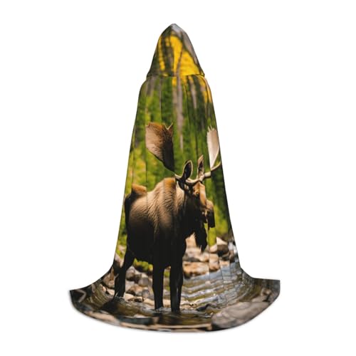 ZHAOLQ Unisex Kapuzenumhang mit Hirschbär und Elchaufdruck, Halloween, Cosplay, Weihnachten, Karneval, tragbares Kostüm ZHAOLQ Unisex Kapuzenumhang mit Hirschbär und Elchaufdruck, Halloween, Cosplay, Weihnachten, Karneval, tragbares Kostüm von ZHAOLQ