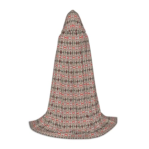 ZHAOLQ Unisex Kapuzenumhang mit Indianer-Muster für Halloween, Cosplay, Weihnachten, Karneval, tragbares Kostüm von ZHAOLQ