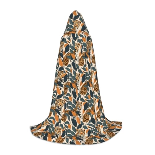 ZHAOLQ Unisex Kapuzenumhang mit Leopardenmuster für Halloween, Cosplay, Weihnachten, Karneval, tragbares Kostüm von ZHAOLQ