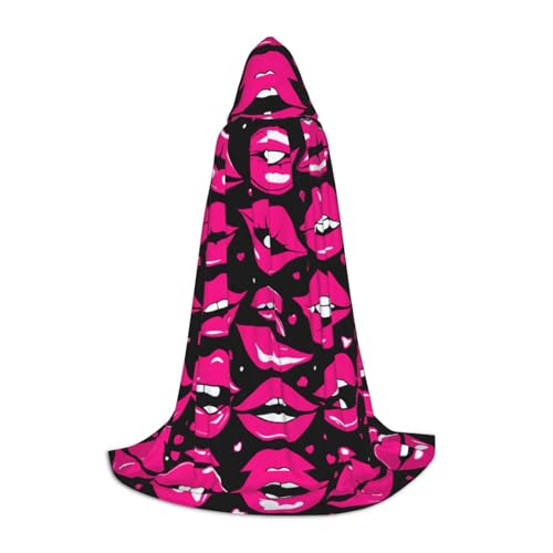ZHAOLQ Unisex-Kapuzenumhang mit Lippen-Druck, für Halloween, Cosplay, Weihnachten, Karneval, tragbares Kostüm ZHAOLQ Unisex-Kapuzenumhang mit Lippen-Druck, für Halloween, Cosplay, Weihnachten, Karneval, tragbares Kostüm von ZHAOLQ
