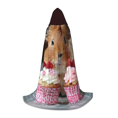 ZHAOLQ Unisex-Kapuzenumhang mit Meerschweinchen und Cupcakes, für Halloween, Cosplay, Weihnachten, Karneval, tragbares Kostüm ZHAOLQ Unisex-Kapuzenumhang mit Meerschweinchen und Cupcakes, für Halloween, Cosplay, Weihnachten, Karneval, tragbares Kostüm von ZHAOLQ