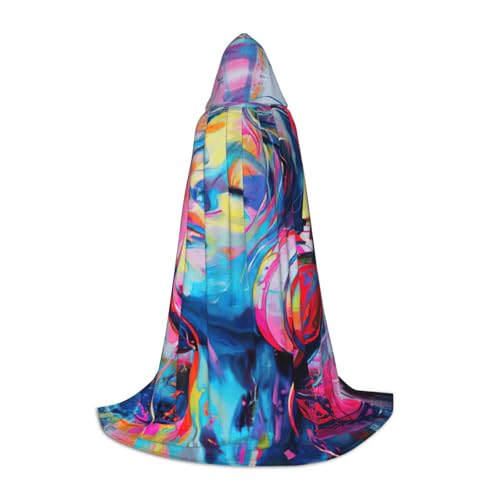 ZHAOLQ Unisex Kapuzenumhang mit Musikdruck, Halloween, Cosplay, Weihnachten, Karneval, tragbares Kostüm von ZHAOLQ