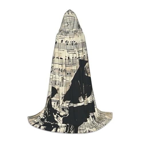 ZHAOLQ Unisex Kapuzenumhang mit Musiknotenaufdruck, für Halloween, Cosplay, Weihnachten, Karneval, tragbares Kostüm ZHAOLQ Unisex Kapuzenumhang mit Musiknotenaufdruck, für Halloween, Cosplay, Weihnachten, Karneval, tragbares Kostüm von ZHAOLQ