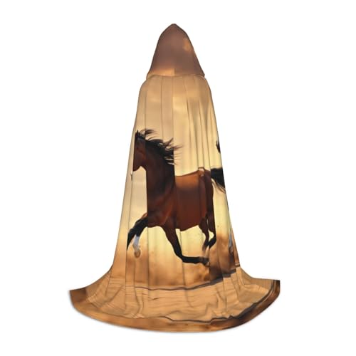 ZHAOLQ Unisex Kapuzenumhang mit Pferdestreifenmuster für Halloween, Cosplay, Weihnachten, Karneval, tragbares Kostüm von ZHAOLQ