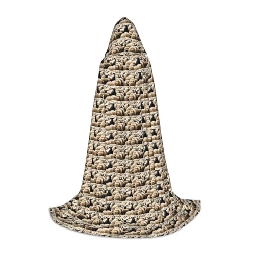 ZHAOLQ Unisex Kapuzenumhang mit Schaf- und Lämmer-Aufdruck, Halloween, Cosplay, Weihnachten, Karneval, tragbares Kostüm ZHAOLQ Unisex Kapuzenumhang mit Schaf- und Lämmer-Aufdruck, Halloween, Cosplay, Weihnachten, Karneval, tragbares Kostüm von ZHAOLQ