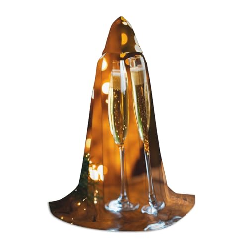 ZHAOLQ Unisex Kapuzenumhang mit Weinbecher-Aufdruck, Halloween, Cosplay, Weihnachten, Karneval, tragbares Kostüm von ZHAOLQ