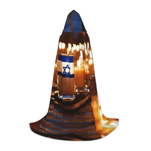 ZHAOLQ Unisex Kapuzenumhang mit israelischer Flagge, Halloween, Cosplay, Weihnachten, Karneval, tragbares Kostüm von ZHAOLQ