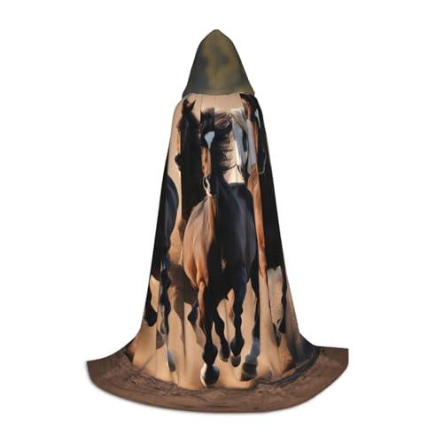 ZHAOLQ Unisex Kapuzenumhang mit laufendem Pferde-Aufdruck, Halloween, Cosplay, Weihnachten, Karneval, tragbares Kostüm ZHAOLQ Unisex Kapuzenumhang mit laufendem Pferde-Aufdruck, Halloween, Cosplay, Weihnachten, Karneval, tragbares Kostüm von ZHAOLQ