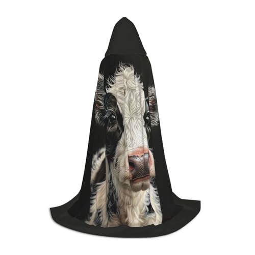 ZHAOLQ Unisex Kapuzenumhang mit niedlichem Kuh-Druck, für Halloween, Cosplay, Weihnachten, Karneval, tragbares Kostüm ZHAOLQ Unisex Kapuzenumhang mit niedlichem Kuh-Druck, für Halloween, Cosplay, Weihnachten, Karneval, tragbares Kostüm von ZHAOLQ