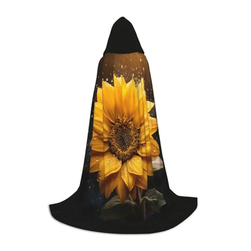 ZHAOLQ Wunderschöner Sonnenblumen-Umhang mit 4 Drucken, Unisex, mit Kapuze, für Halloween, Cosplay, Weihnachten, Karneval, tragbares Kostüm ZHAOLQ Wunderschöner Sonnenblumen-Umhang mit 4 Drucken, Unisex, mit Kapuze, für Halloween, Cosplay, Weihnachten, Karneval, tragbares Kostüm von ZHAOLQ