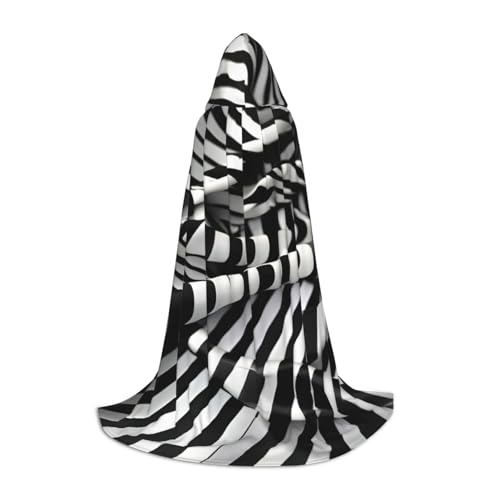 ZHAOLQ Zebra-ähnlicher Druck, Unisex, Kapuzenumhang, Robe, Halloween, Cosplay, Weihnachten, Karneval, tragbares Kostüm von ZHAOLQ